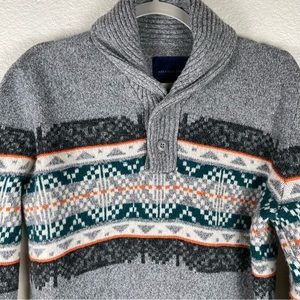 American Eagle Men’s Wool Blend, Fair Isle Sweater Sz Medium EUC